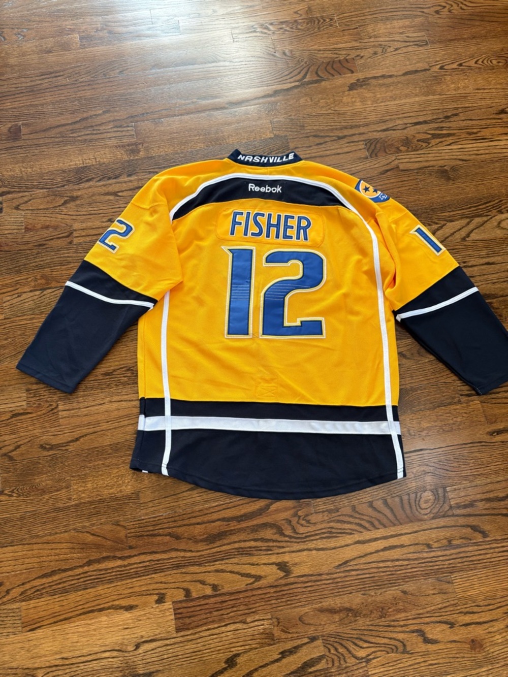 Authentic, Mike Fisher Nashville Predators jersey from the 2016-2017 season.